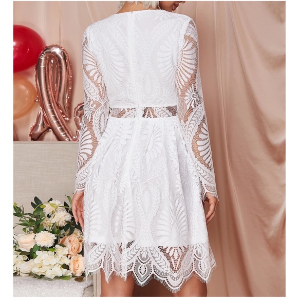 Dresses | Luxe Floral Print Sheer Lace Party Evening Dress | Poshmark